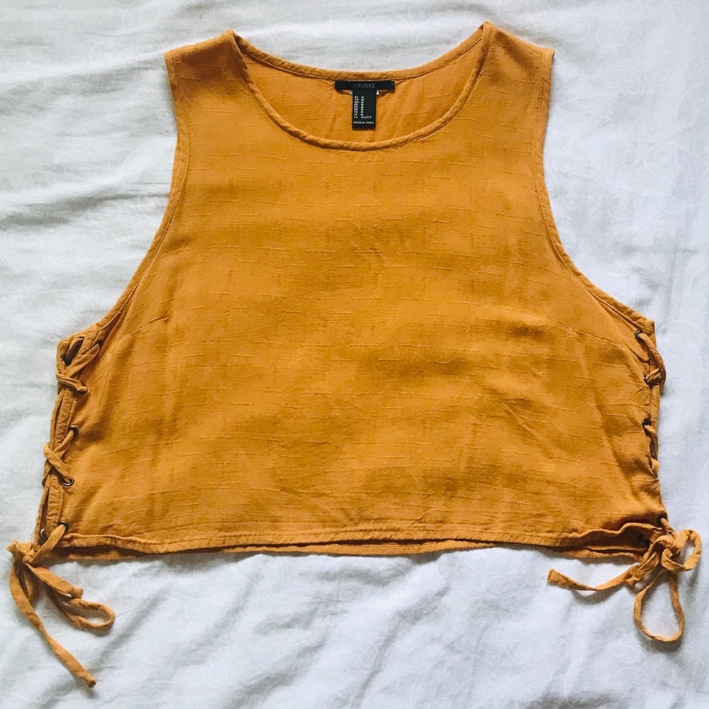 NWOT Forever 21 Mustard Crop Tank Top